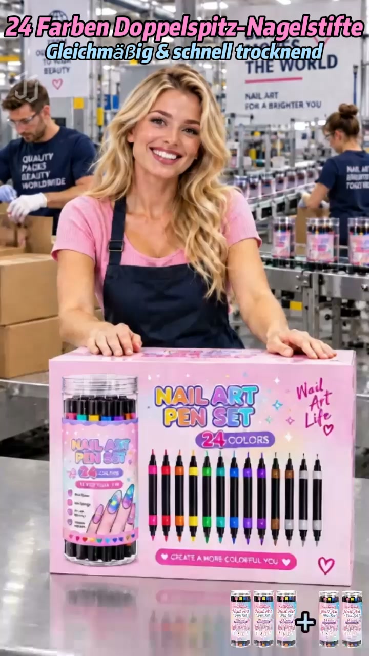 50% RABATT! 24-Farben-Nagelkunststifte, 12 doppelseitige Stifte mit zwei Spitzen – für kreative Nageldesigns
