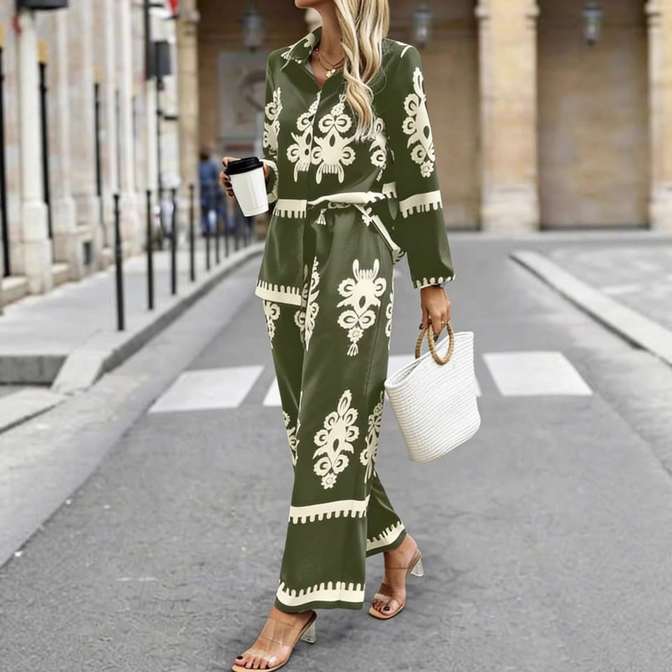 Completo casual verde militare