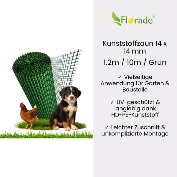 Kunststoffzaun 14 x 14 mm