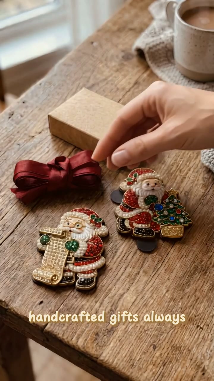 Sparkly Santa Rhinestone Magnets Fun Holiday Craft Kit