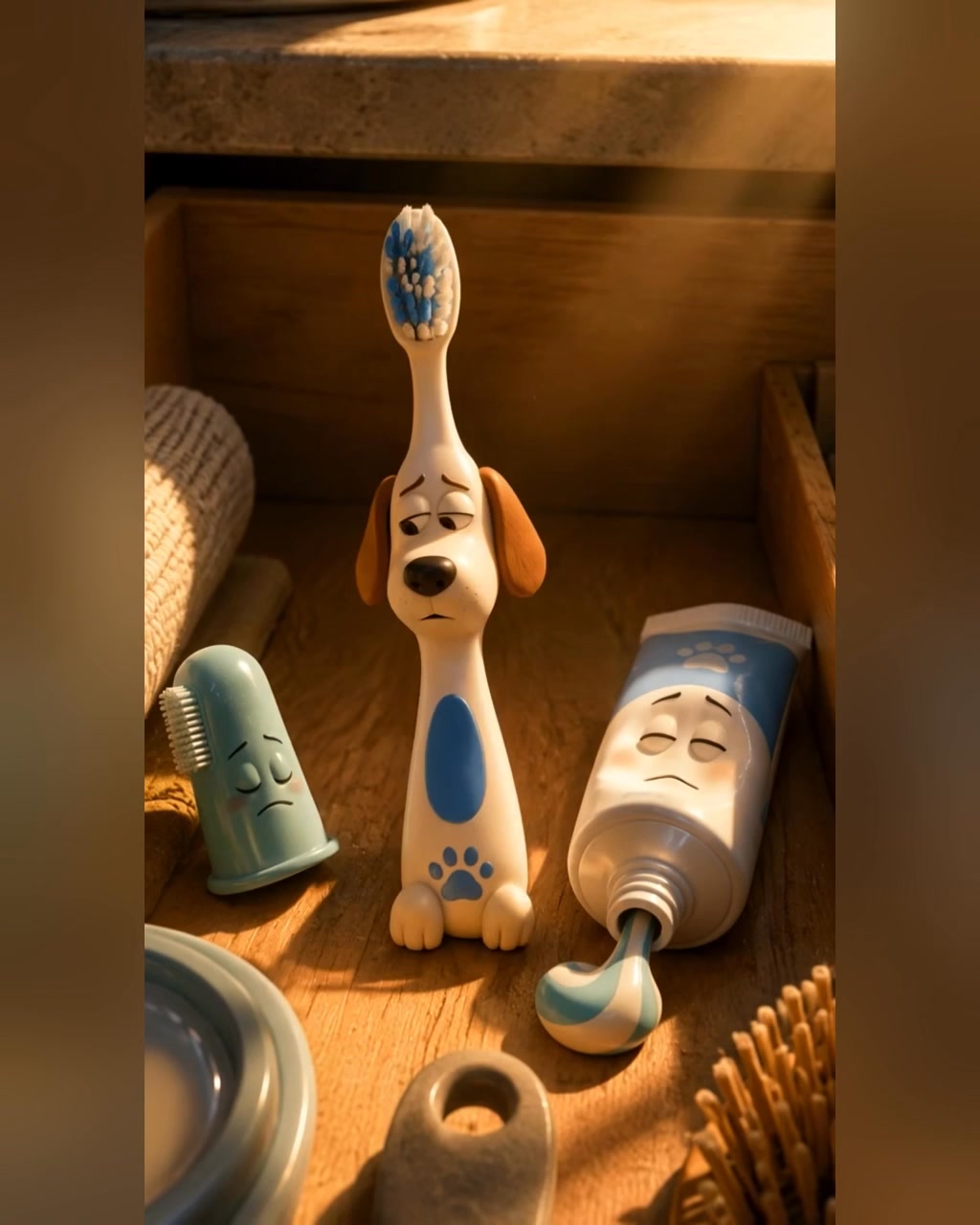 When the toothbrush has lived in the drawer since week two