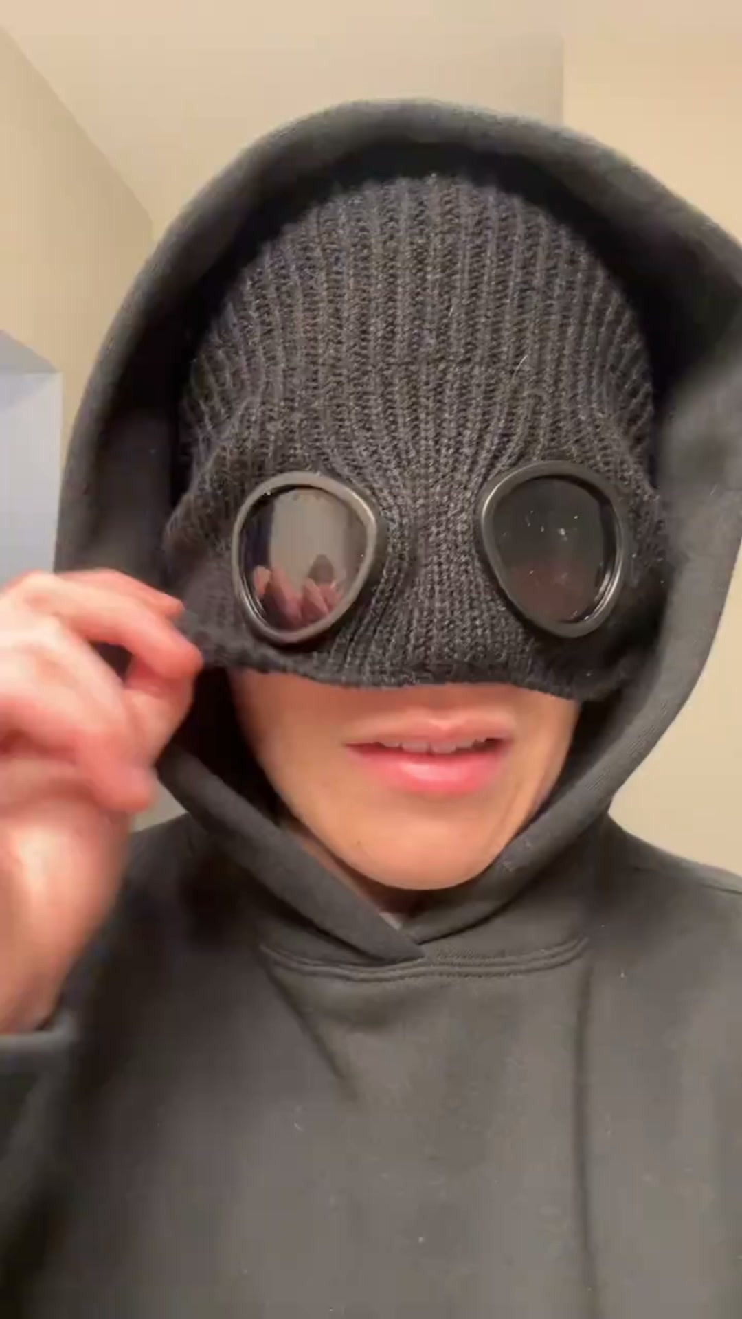 Beanie + goggles. One head. No extra gear.