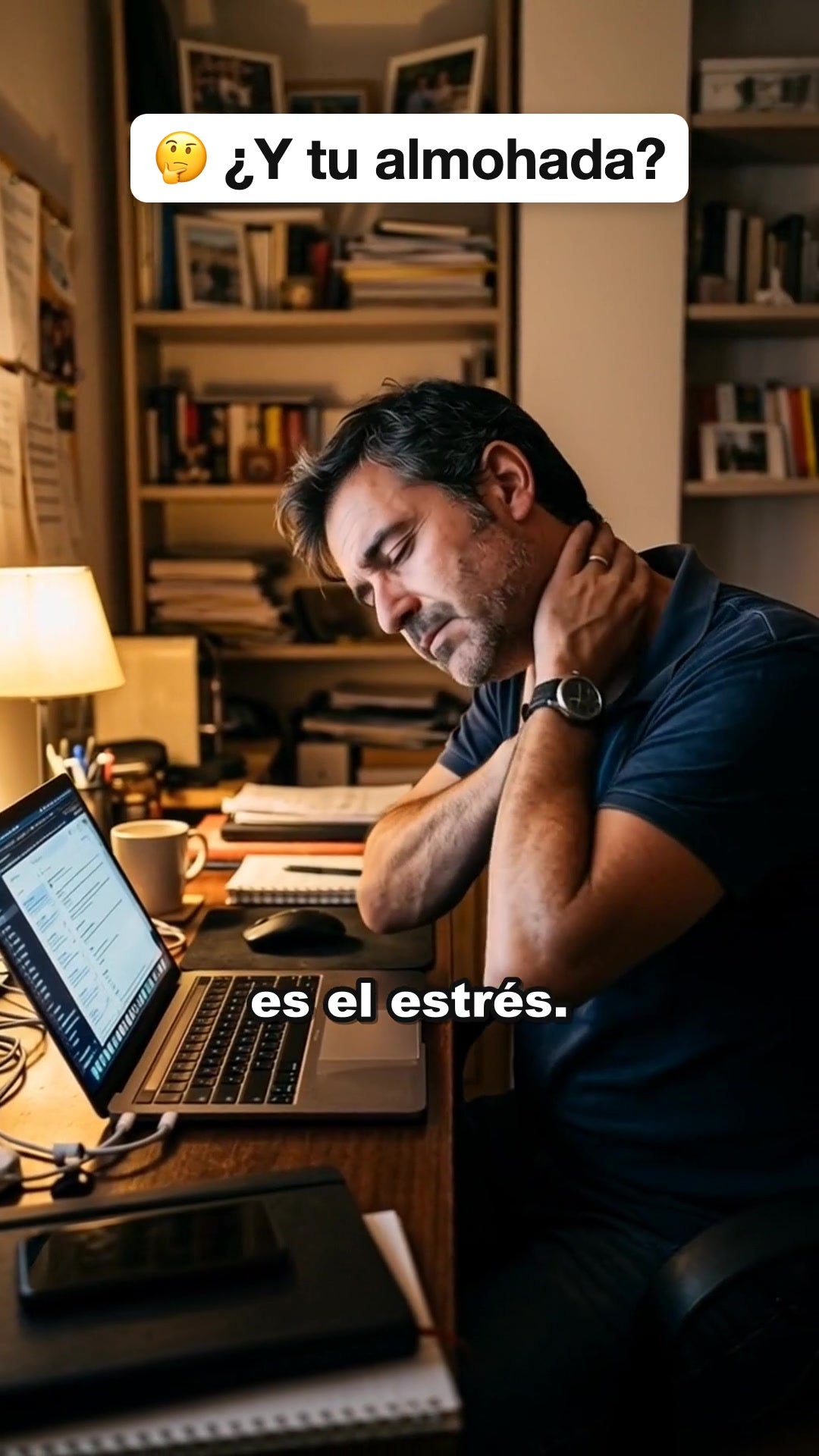 8 horas cada noche con la cabeza ahí