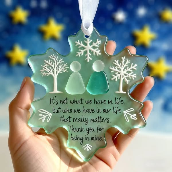 Snowflake-Shaped Sea Glass Friendship Decor Shaped by Nature & Crafted by Hand!