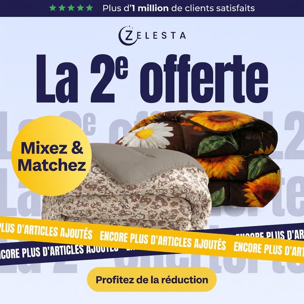 LA couette avec plus d'1 million de fans : maintenant 1+1 gratui
