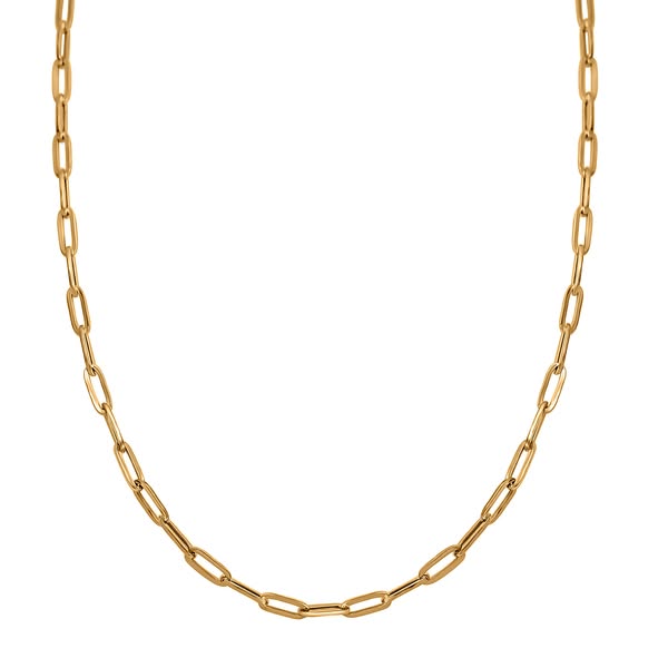 £199.99 | 9K Yellow Gold Paperclip Link Chain Necklace with Spring Ring Clasp for Women by TJC