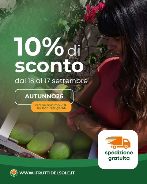 Promo d'autunno: codice AUTUNNO26 per il 10% di sconto