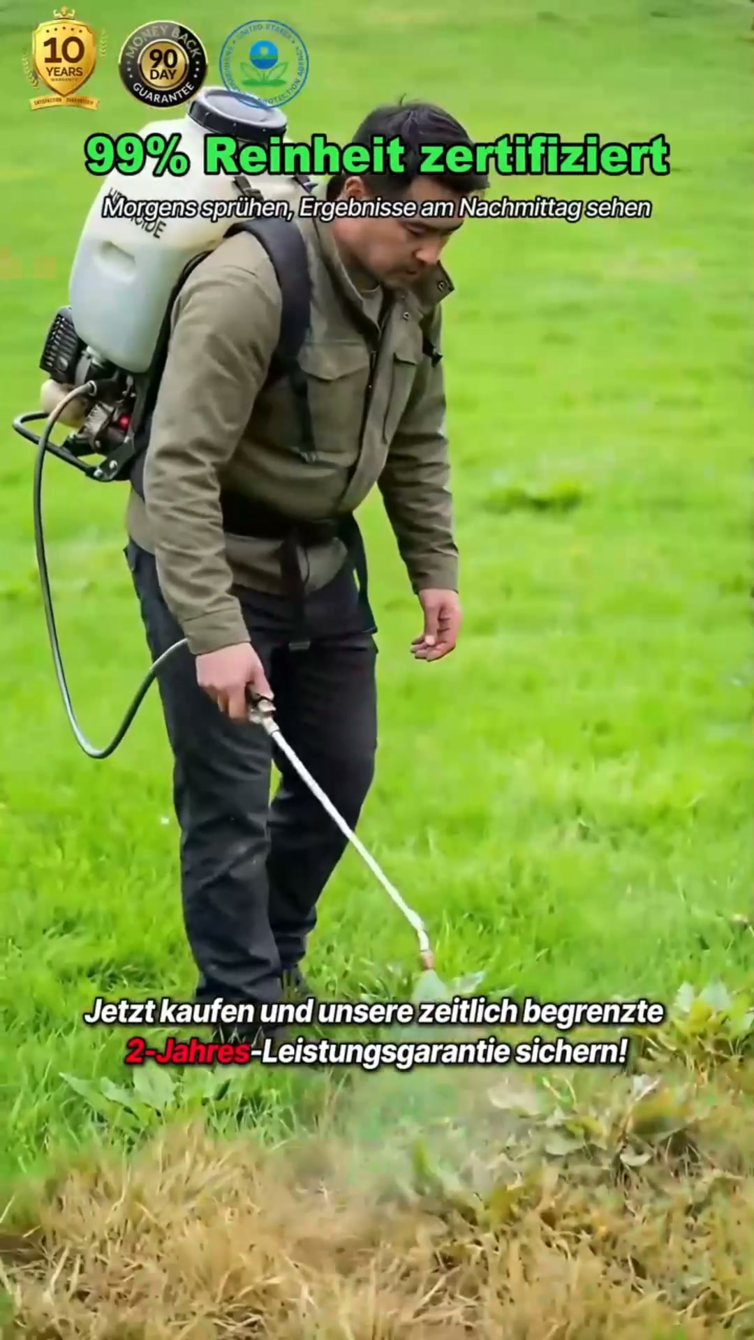 3h Wirkung oder DOPPELT Geld zurück! 100% Bio-Unkrautvernichter vom Bundeszentrum.