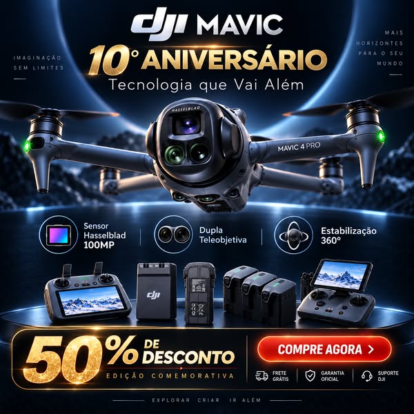Drones DJI Mavic Series: 50% de desconto por tempo limitado, envio gratuito, garantia oficial e apoio ao cliente profissional.