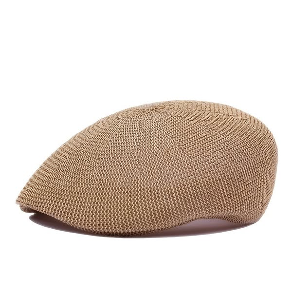 Pandaize Flat Cap Straw Mesh Breathable Hat, Outdoor Casual Sunscreen Hat