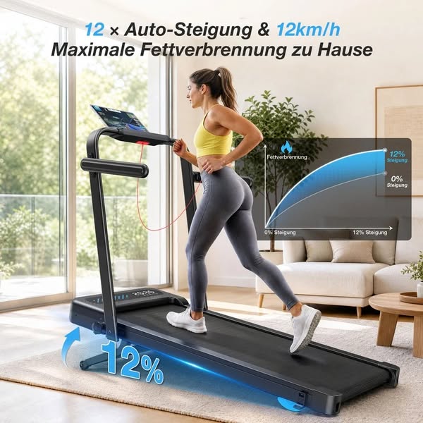 [Vorbestellung] TM037 Pro Klappbares Laufband mit 12 % Auto-Steigung – 180 kg Tragfähigkeit