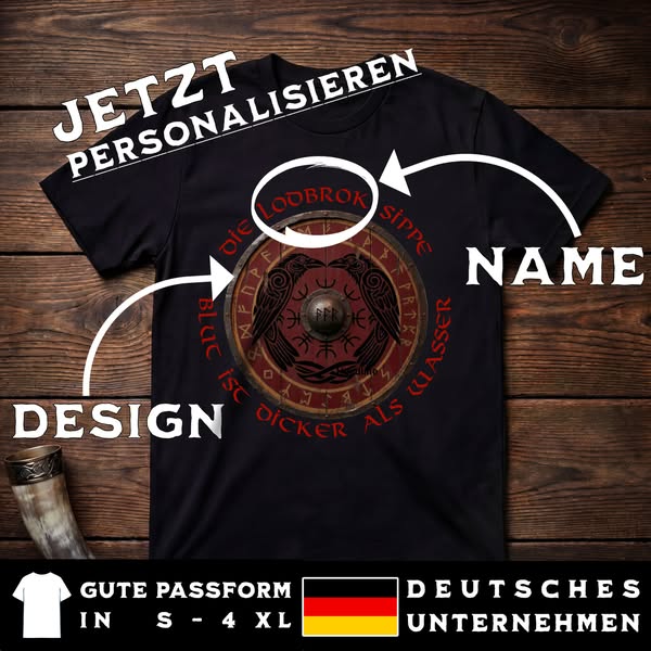 Dein Name, deine Saga: Personalisiertes Sippen-Shirt! Kostenloser Versand ab 50 €