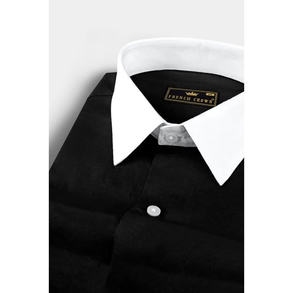 The creative behind it: Rich black Corporate Luxurious Linen SHIRT
