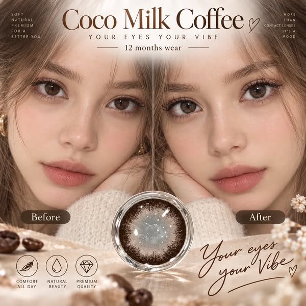 Coco Milk Coffee Contact Lenses(12 months wear)