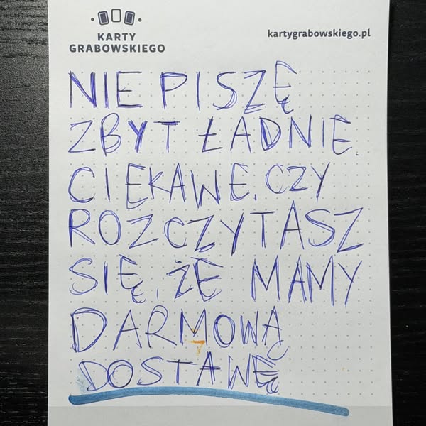 Darmowa Dostawa Karty Grabowskiego
