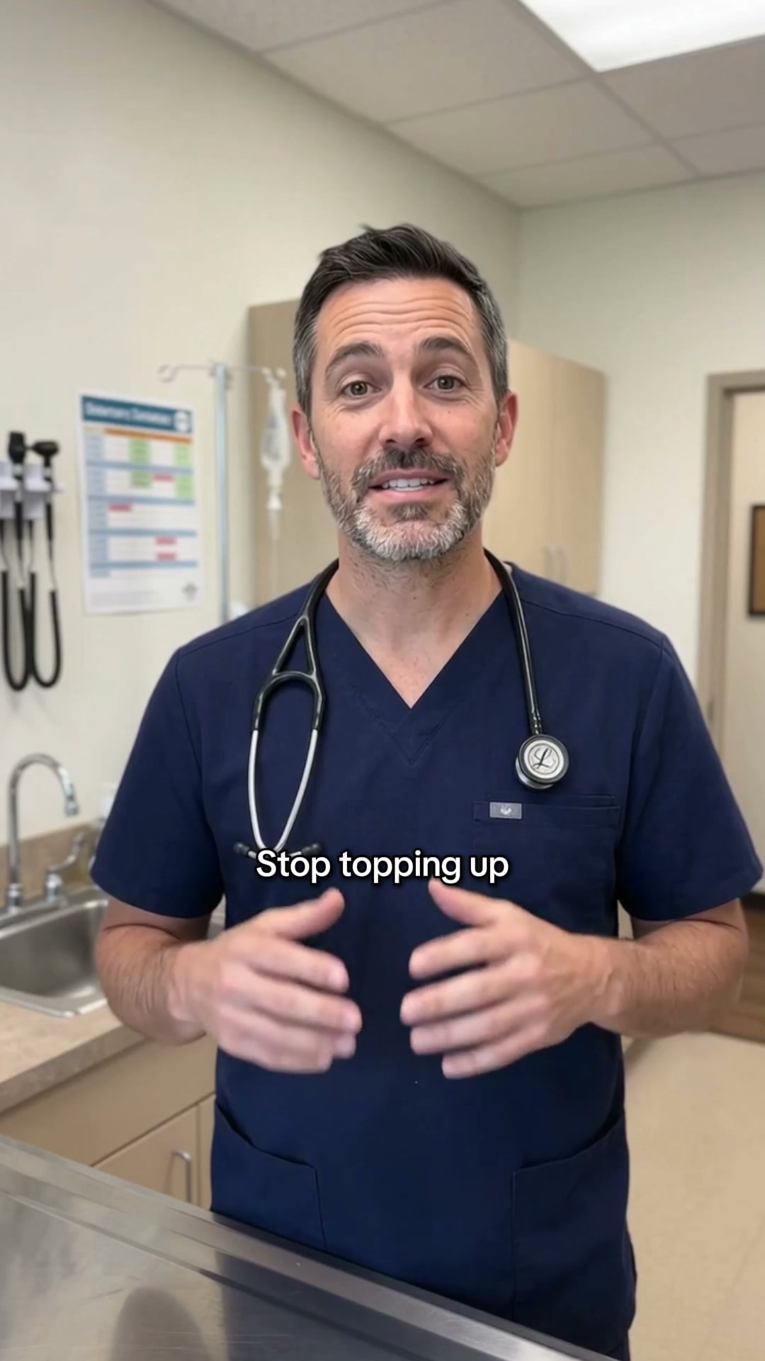 A vet on the full water bowl