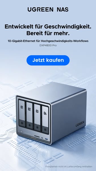 UGREEN NASync DXP4800 Pro | 4-Bay NAS | Bis zu 144 TB