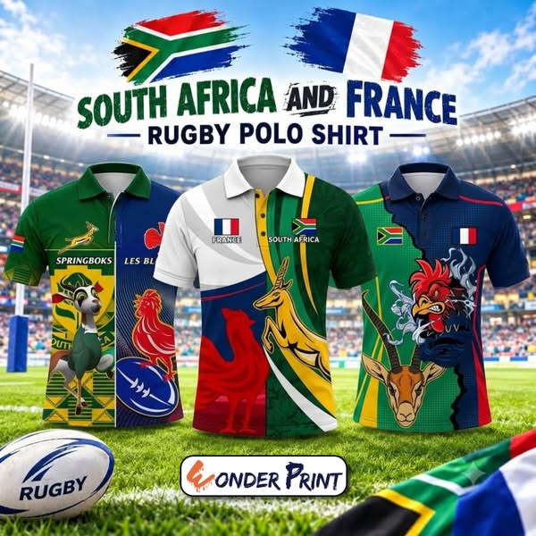 South Africa And France Rugby Polo Shirt
