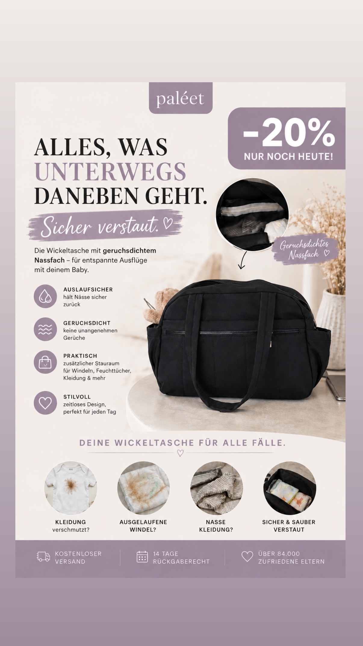 Wickeltasche mit Nassfach