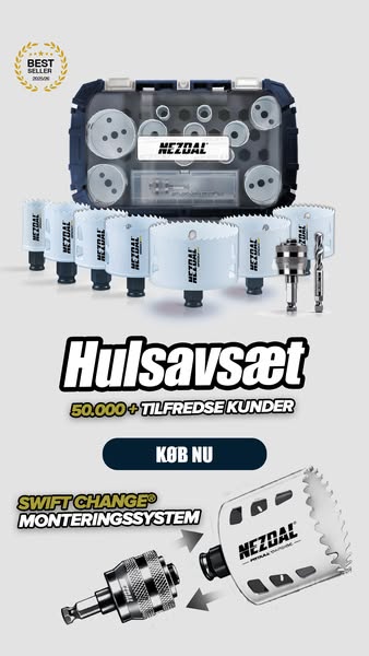 7 stk. hulsave inkl. opbevaringskuffert