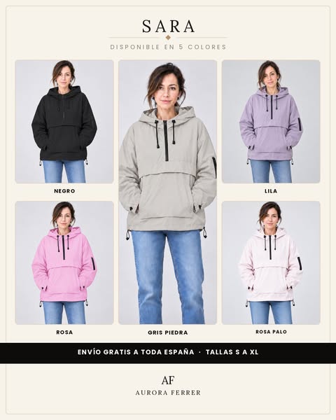 Sara | Cortavientos en 5 colores