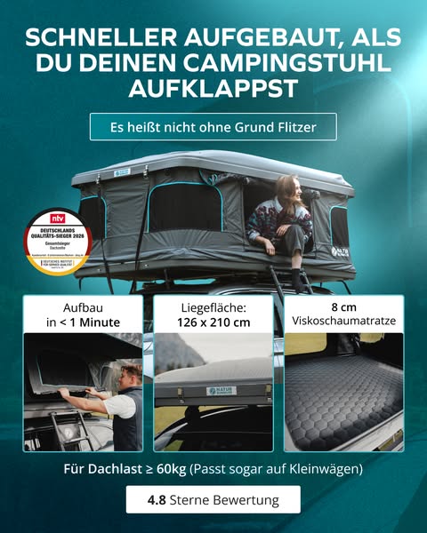 Dachzelt Testsieger bei FAZ & NTV