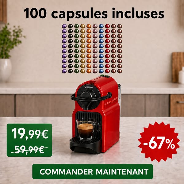 Nespresso Inissia + 100 capsules — 19,99 €