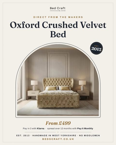 Up to 25% Off the Oxford Crushed Velvet Bed