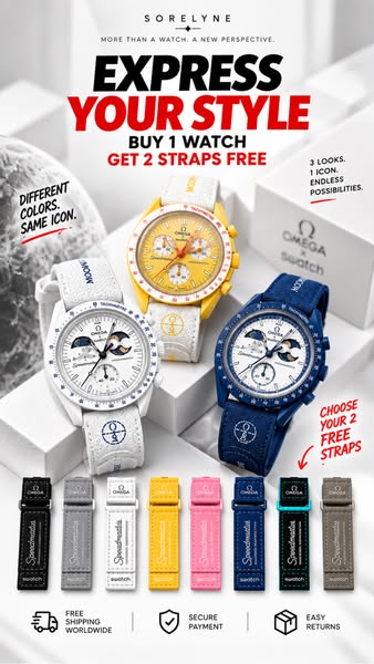 Buy 1 Watch + Get 2 FREE Straps