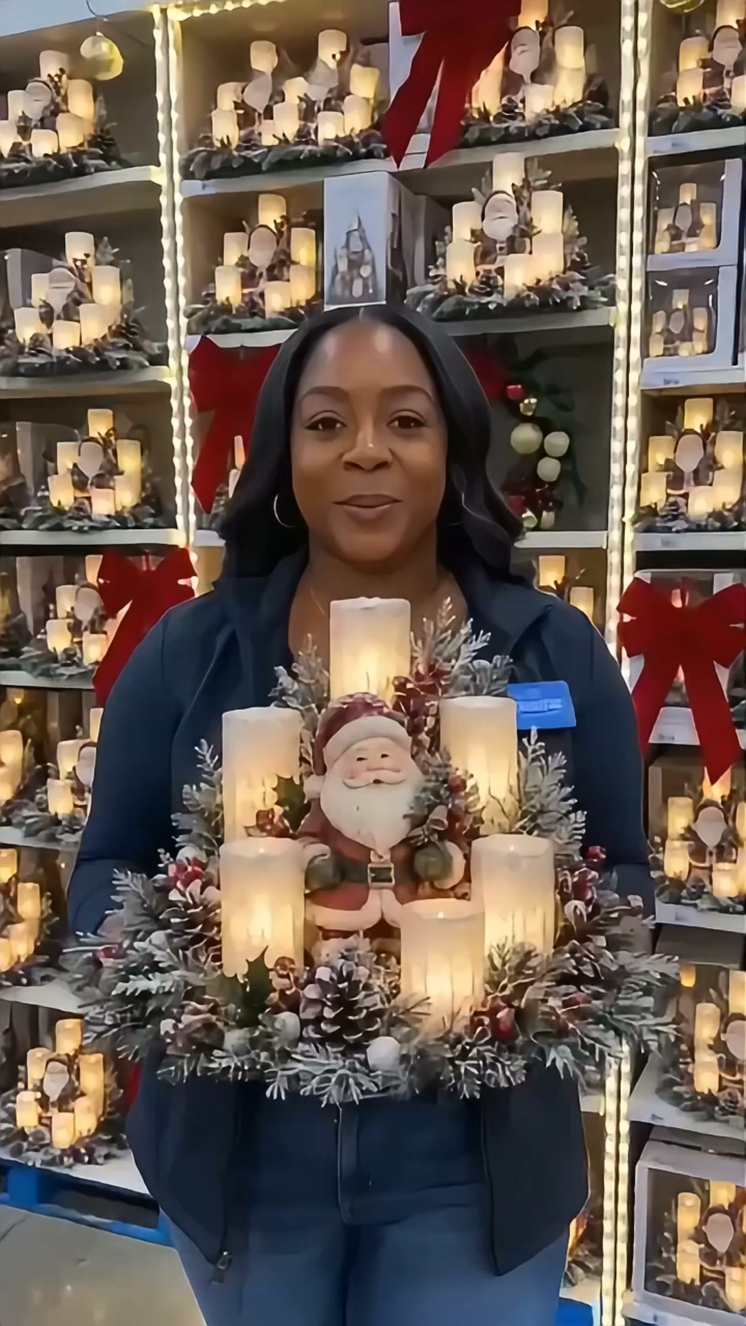 Centre de table de Noël lumineux avec bougie sans flamme