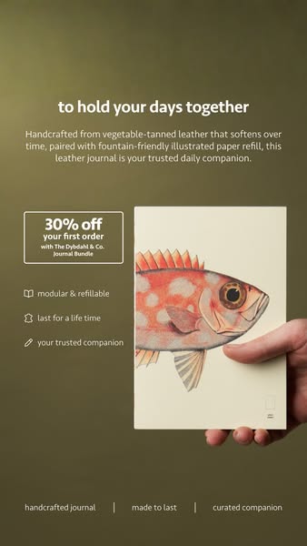 your first journal, 30% off