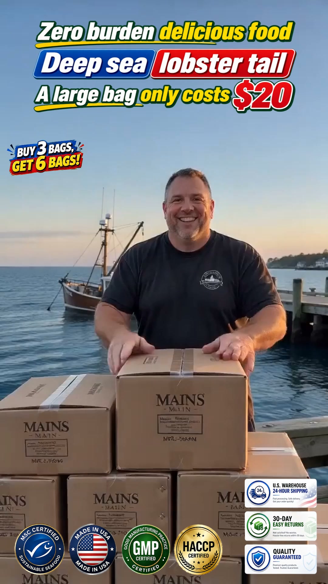 Wild Maine Lobster Tails — Buy 3, Get 3 FREE!