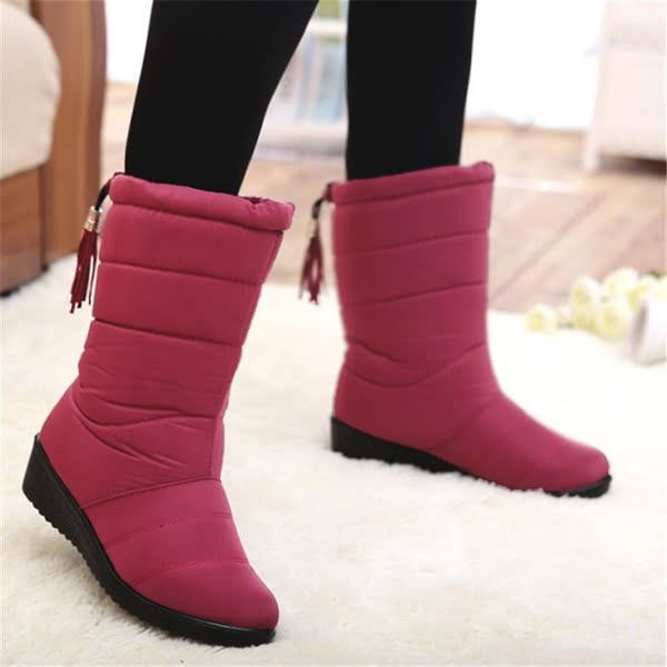 Fringe Warm Winter Boots, Wine Red / 5.5