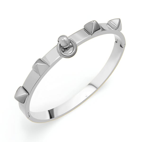 €34.99· Louise Bangle Bracelet in Stainless Steel, Pyramid Stud Design, Gold or Silver Finish