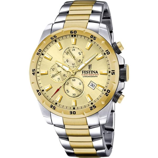 Ρολόι Festina F20562/1 Χρονογράφος Με Ατσάλινο Δίχρωμο Μπρασελέ