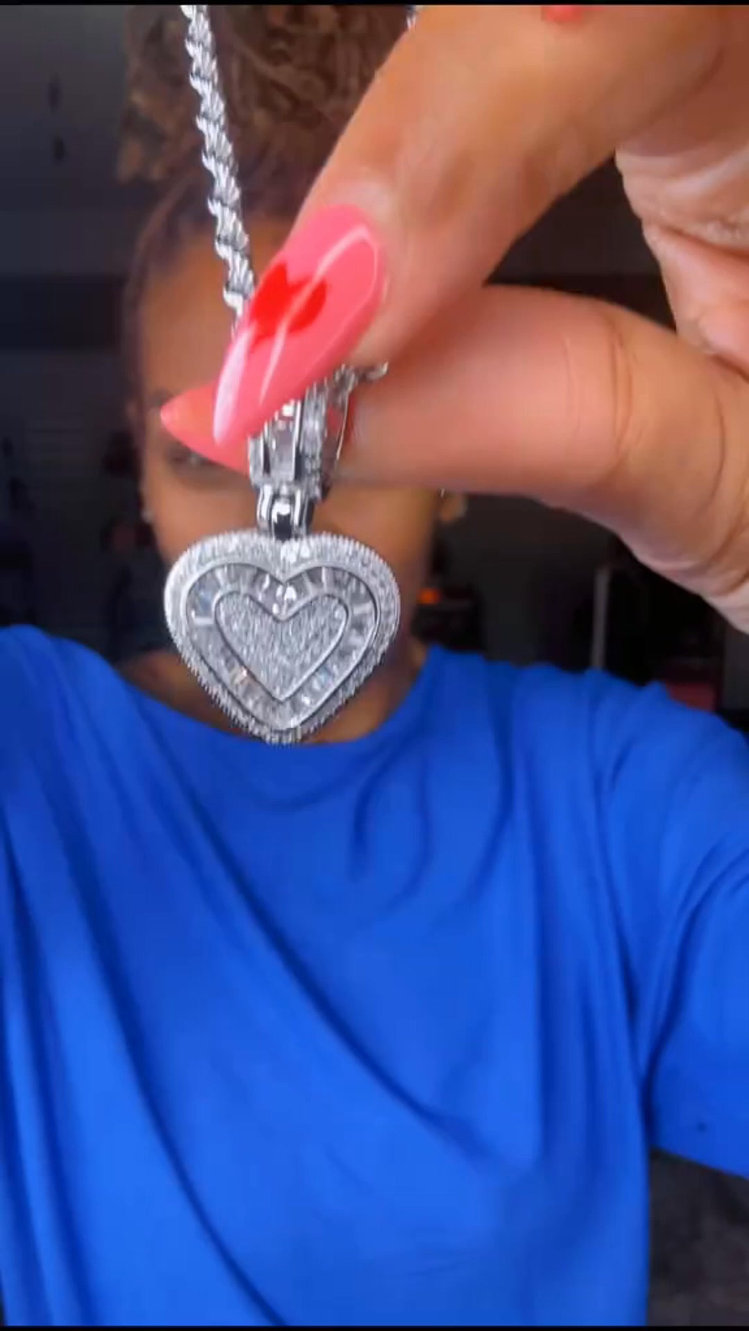 Double Heart Pavé Necklace