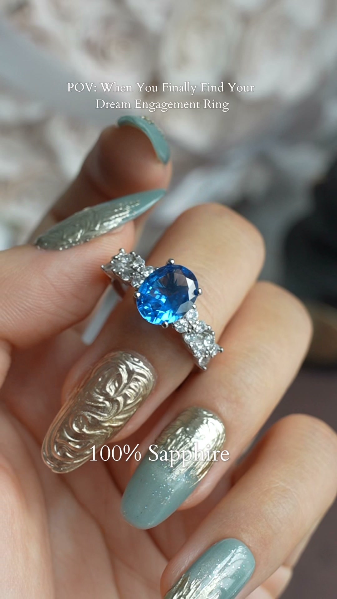 The rich blue gem carries soothing, purifying energy for your finger