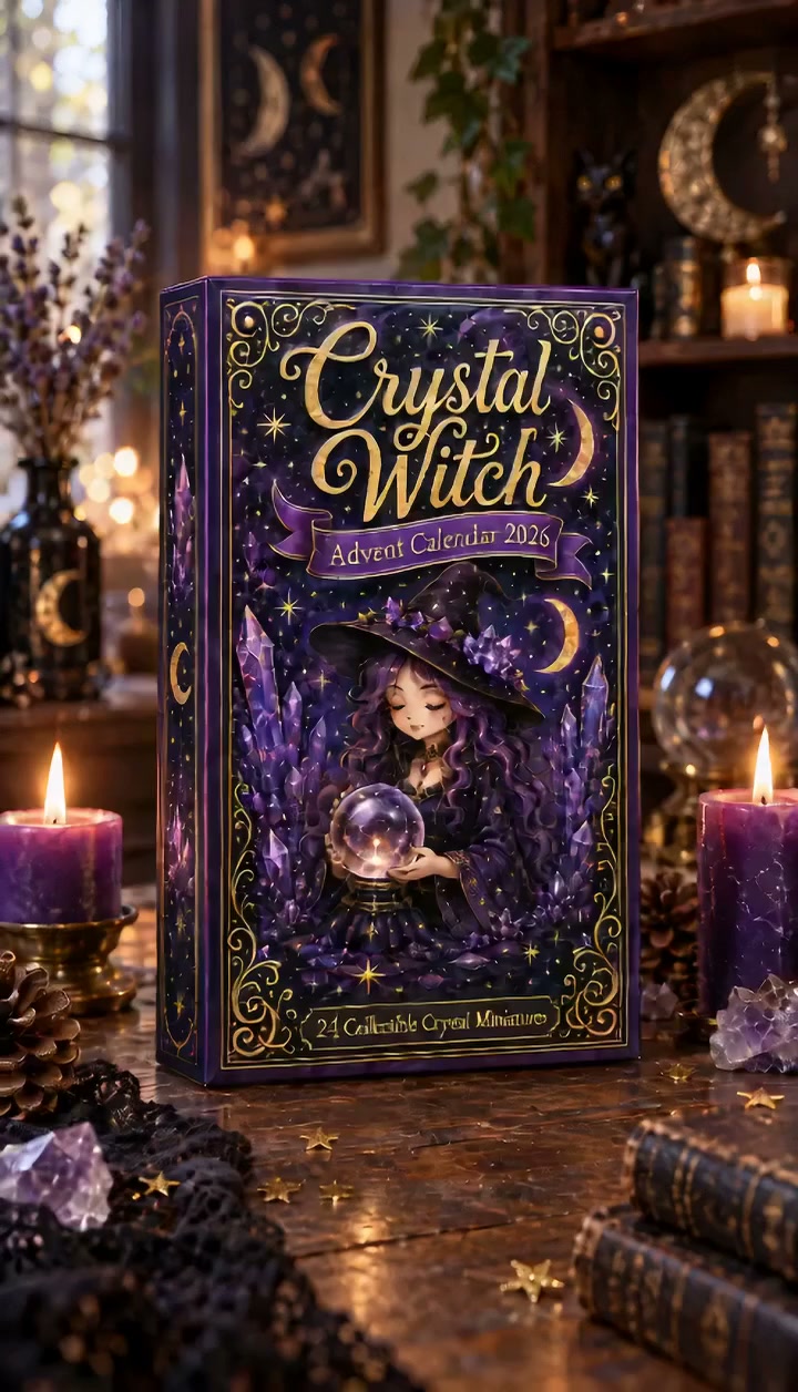 Calendario dell'Avvento "Crystal Witch" 2026 | 24 giorni di miniature mistiche, sorprese ispirate ai cristalli e fascino fantasy da streg