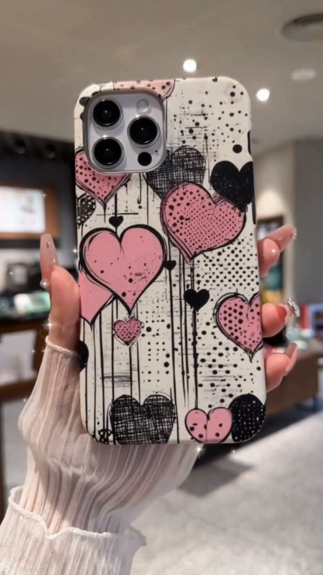 New Pink Heart Graffiti Phone Case