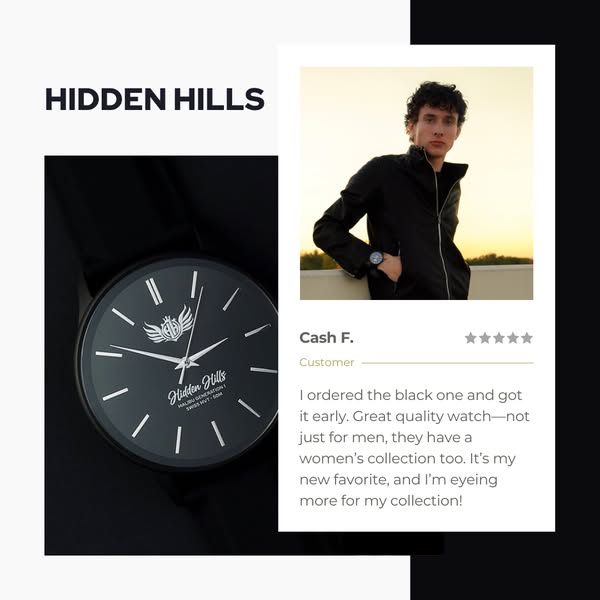 Anúncio de Hidden Hills Watch Co.