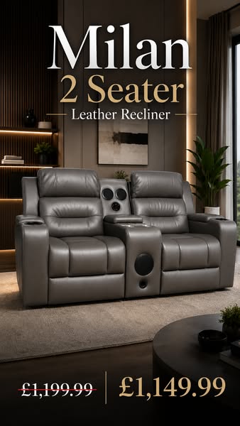 Milan - 2 Seater - Leather Recliner