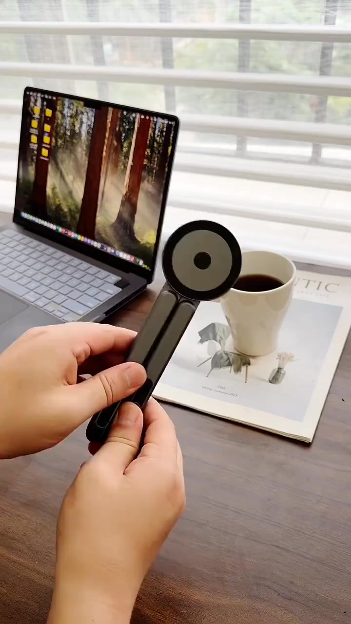 Adjustable Aluminum Laptop Stand with Integrated Magnetic Phone Holder