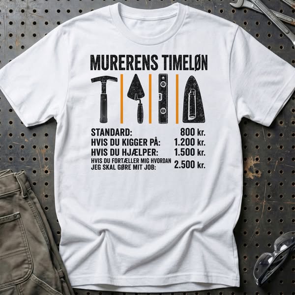 Murerens Timeløn – sjov håndværkergave