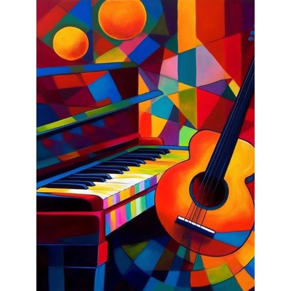 Guitar And Piano Painting By Numbers Kit