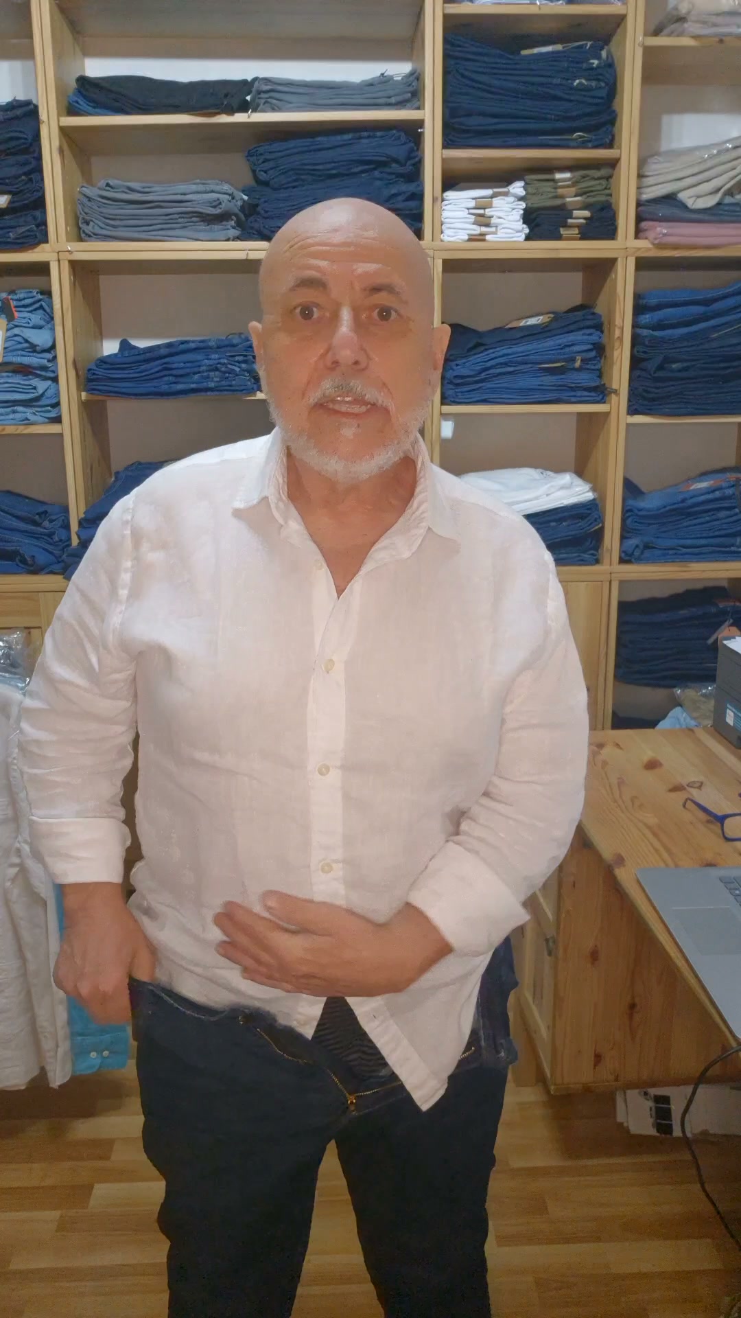 Pantalón Tejano Elástico 4 Estaciones (de tiro alto)