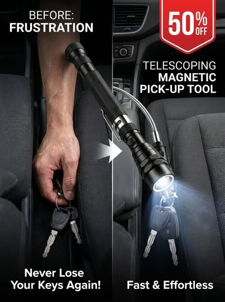Telescoping‑Flex LED Magnetic Pick‑Up Tool