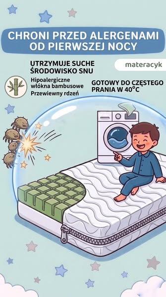 Jeden dwustronny materac na całe dzieciństwo.