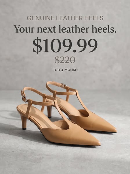Odelia Leather Heels - 50% Off