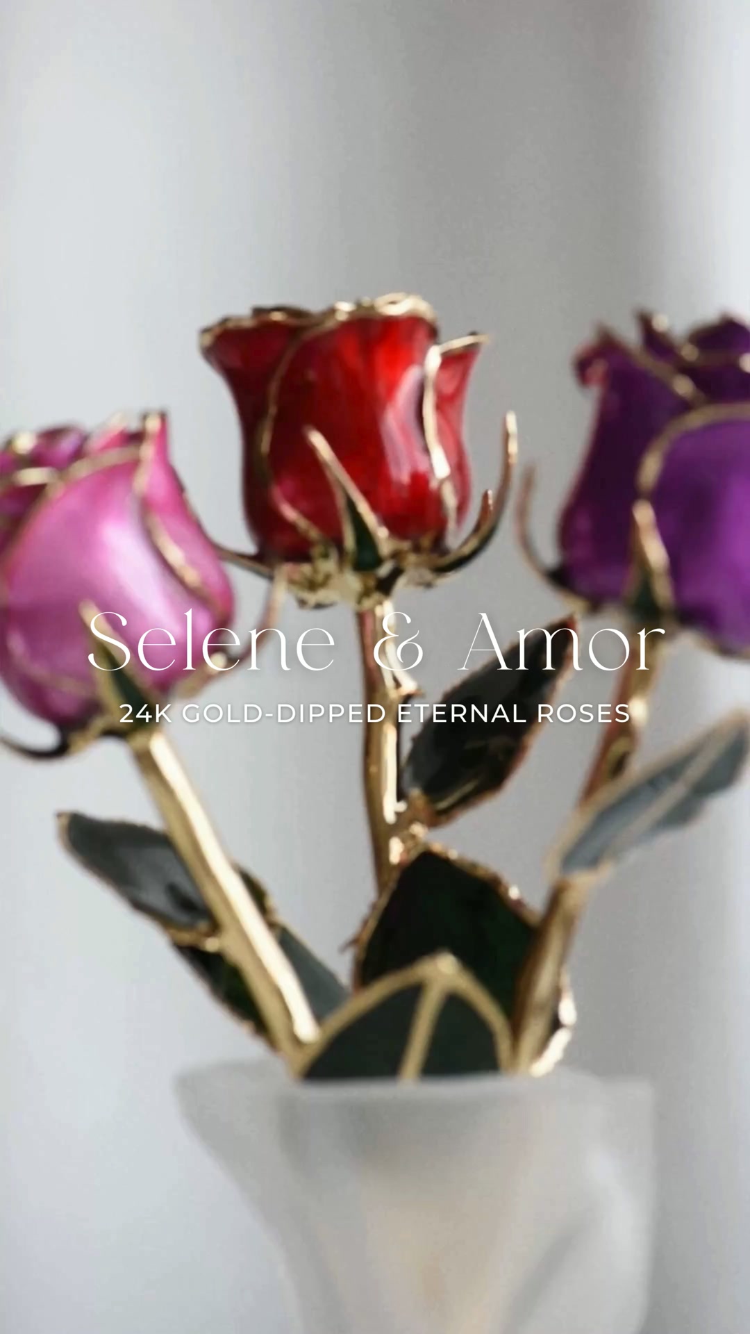 24K Gold-Dipped Eternal Roses