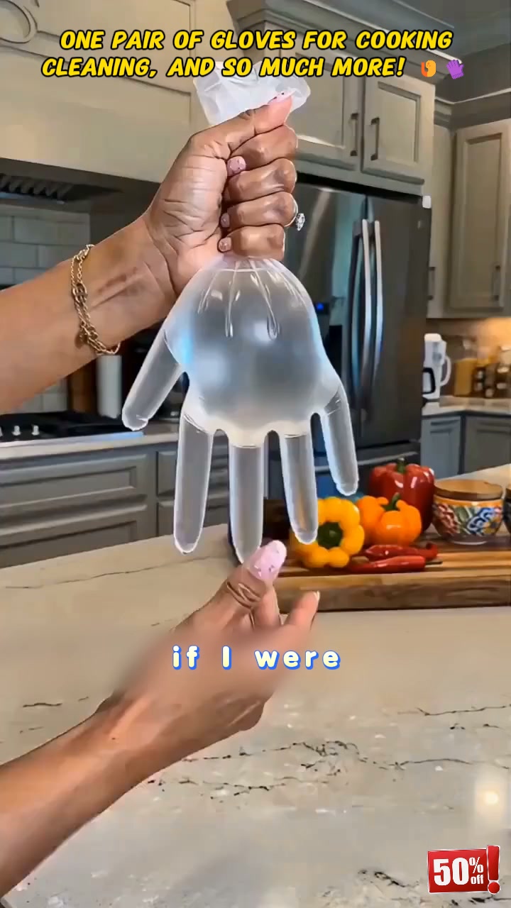 First 50 Buy 1 Get 1 FREE | Food‑Grade TPE Disposable Gloves – Thickened Transparent Leak‑Proof Gloves for Cooking & Household Cleaning